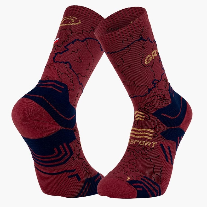 TREK GR34 DOUANIERS COLLECTOR HIGH Polyamide hiking socks Red