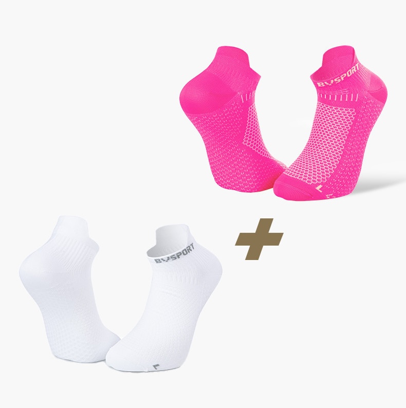 Pack x2 | Ultra short running socks Light 3D white/pink