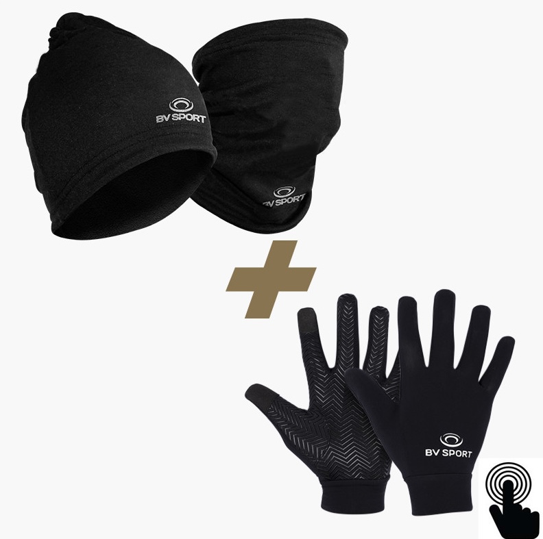 Winter pack | Beanie-Neck warmer + touch gloves black