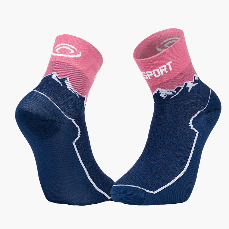 BV SPORT | DOUBLE GR MID Hiking Socks Navy Blue/Pink