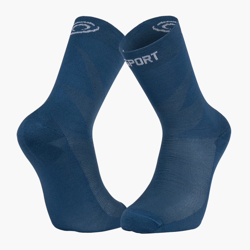 BV SPORT | DOUBLE TREK GR "Lyocell" high hiking socks Blue