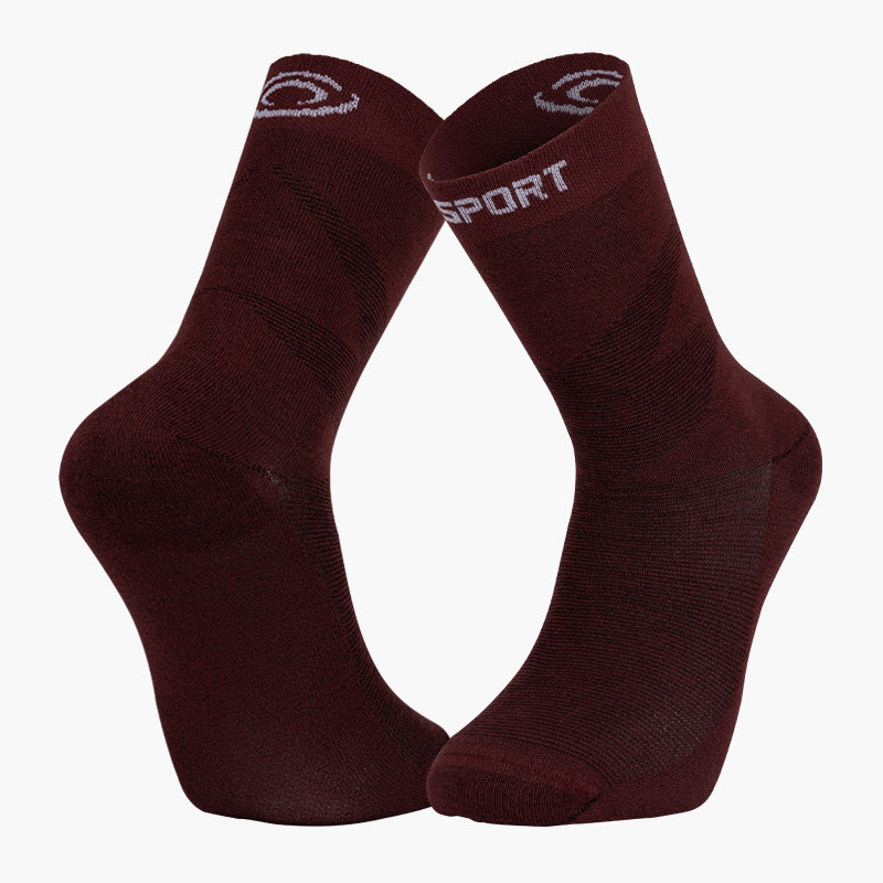 BV SPORT | DOUBLE TREK GR "Lyocell" high hiking socks Burgundy