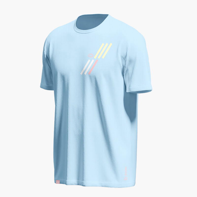 Light BV SPORT technical T-shirt Skyblue/Yellow - Lightweight and breathable DryClim