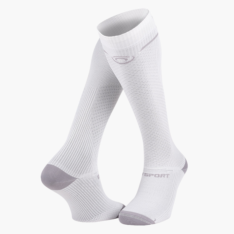 Light Run Compression Socks White-Grey | Made in France