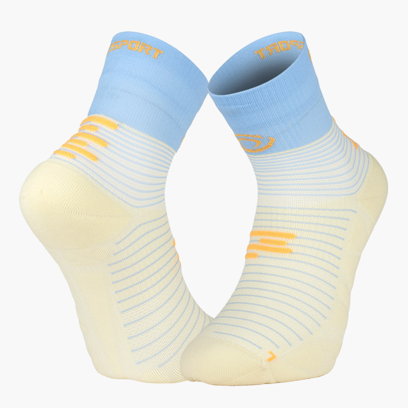 Made in France | RUN MARATHON Mid Socks Beige/Sky blue