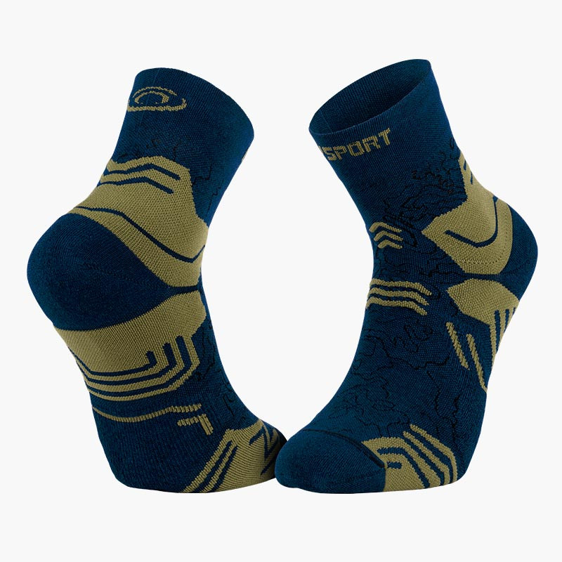 Made in France | TREK GR MID "Lyocell" hiking socks Blue/Kaki
