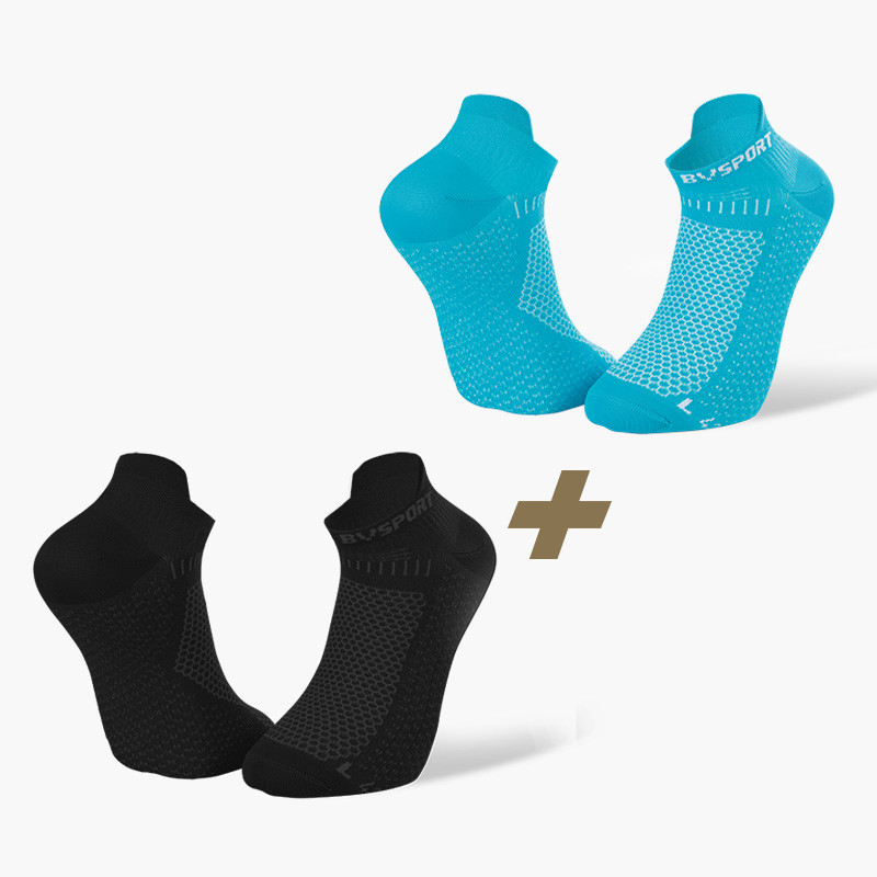 Pack x2 | LIGHT 3D ultra-short running socks black/blue
