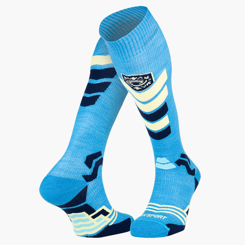 Slide Elite Blue/Yellow Ski Socks | Made in France