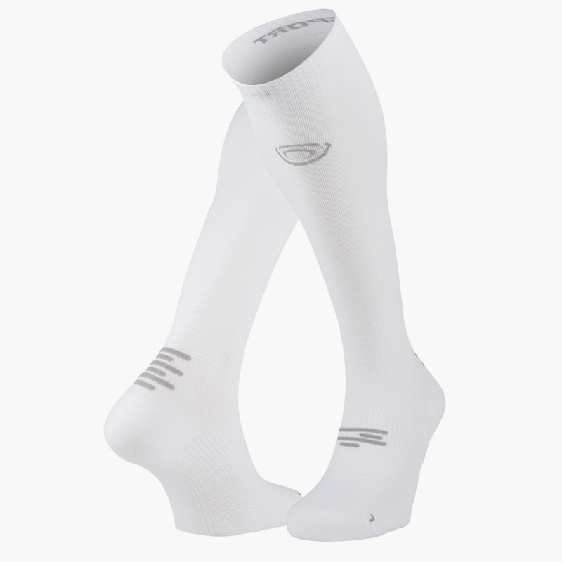 White-grey Run marathon compression socks | Made in France